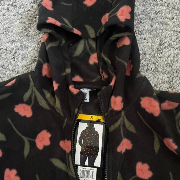 NWT O’Neill Floral Print Half Zip Fleece Hoodie Pullover Soft Warm Women’s Small - Picture 4 of 5